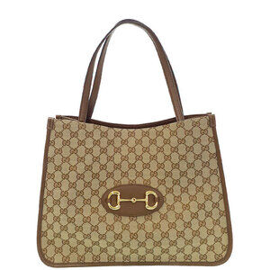 Gucci Horsebit 1955 Tote Bag beige brown GG canvas